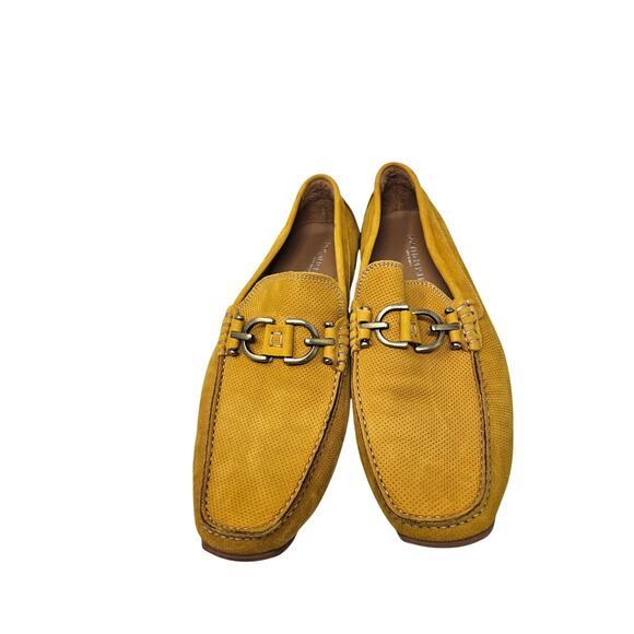 Donald Pliner 11 Dacio Driver Textured Calf Leather Slip On Loafer Yellow